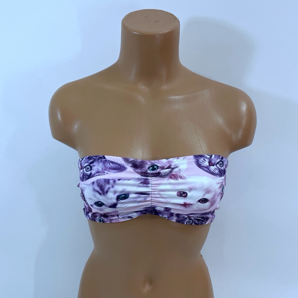 Cat lady bandeau swimsuit bikini top
